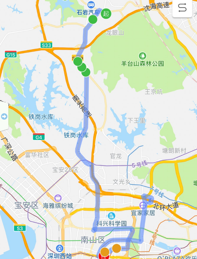 深圳高快巴士311号交通路线(站点+时间+票价)